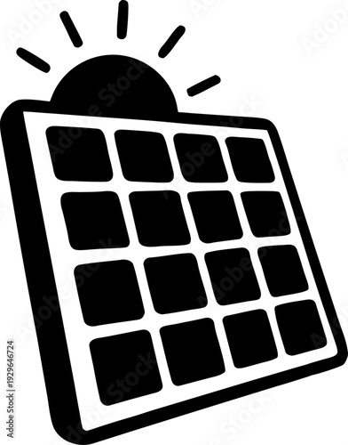 solar panel vector silhouette, solar panel icon