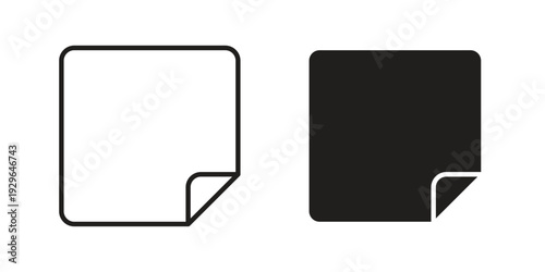 Sticky note icons In Trendy Design Vector Eps 10, Editable Stroke and solid flat.