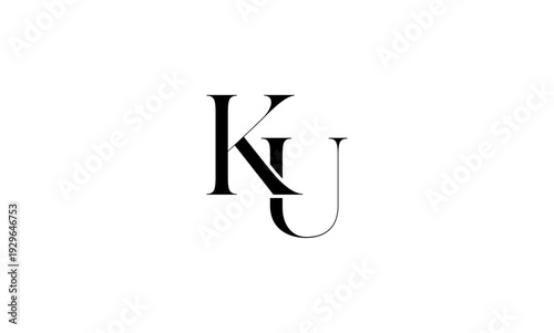 KU initial letter logo or KU monogram