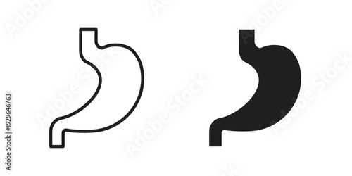 Stomach icons In Trendy Design Vector Eps 10, Editable Stroke and solid flat.