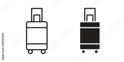 Suitcase icons In Trendy Design Vector Eps 10, Editable Stroke and solid flat.