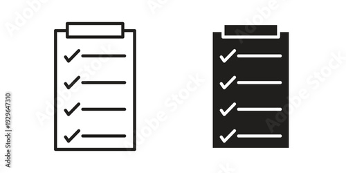 Task list icons In Trendy Design Vector Eps 10, Editable Stroke and solid flat.