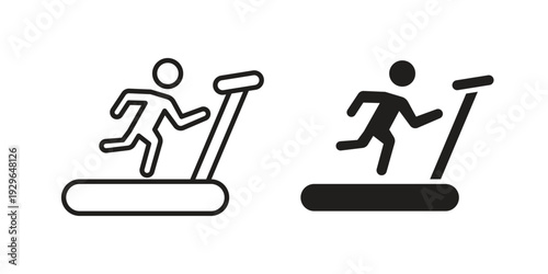 Treadmill icons In Trendy Design Vector Eps 10, Editable Stroke and solid flat.