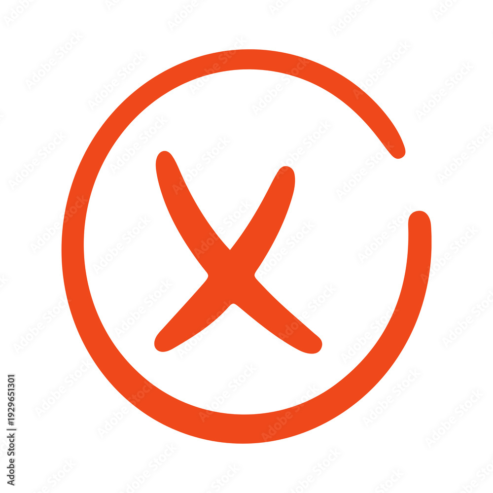 Fototapeta premium orange cross in circle icon