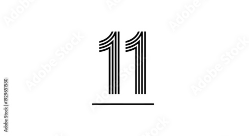 Stylized number eleven logo design element on white background.