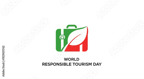 World Responsible Tourism Day logo with eco-friendly suitcase.