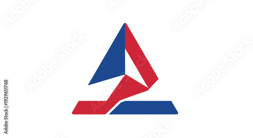 Abstract geometric logo design with red and blue shapes. Free Download Abstract geometric logo design with red and blue shapes. - GFXLoad