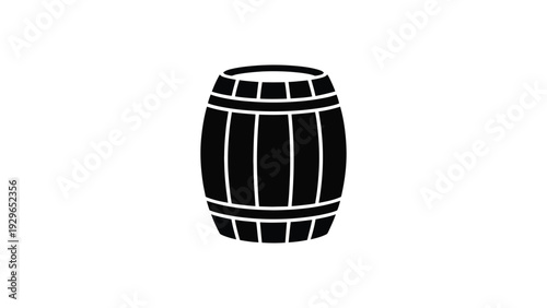 wooden barrel icon silhouette isolated storage container symbol for wine beer whiskey aging brewery and beverage industry