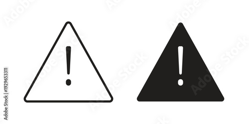 attention signs collection glyph and mixed vector Illustrations