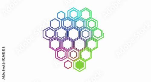 Gradient colored hexagonal pattern with a distressed texture
