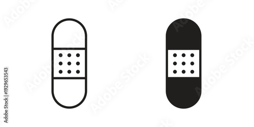 Band aid icons collection glyph and mixed vector Illustrations