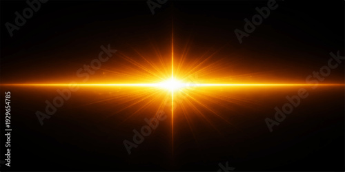 Bright Yellow Orange Lens Flare with Powerful Radiant Glow Effect