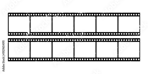 Blank film strip frames in rows for your creative use