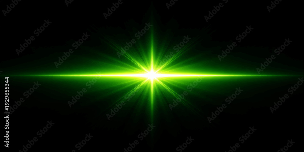 Fototapeta premium Neon Green Radiant Light Burst with Powerful Energy Glow Effect