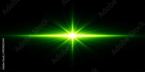 Neon Green Radiant Light Burst with Powerful Energy Glow Effect