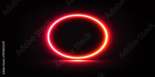 Glowing fiery as a bright solar eclipse ring floating in dark space