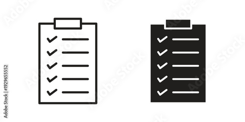 Checklist icons collection glyph and mixed vector Illustrations