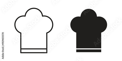 Chef hat icons collection glyph and mixed vector Illustrations