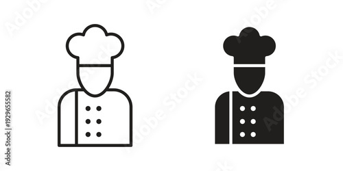 Chef icons collection glyph and mixed vector Illustrations