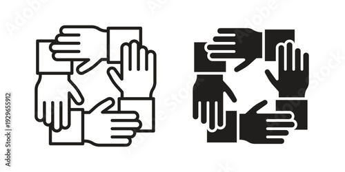 Collaboration icons collection glyph and mixed vector Illustrations