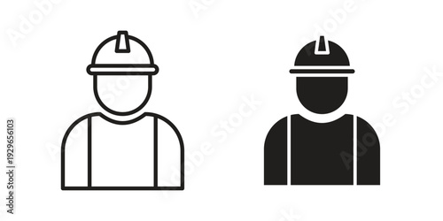 Construction worker icons collection glyph and mixed vector Illustrations