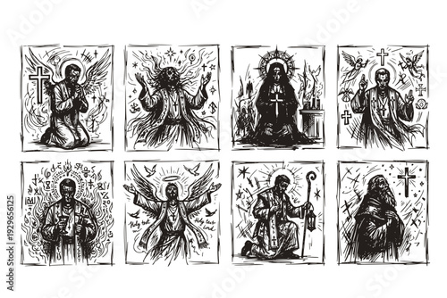 Surreal Priest Devoted Lord Fine Effect Religious Spiritual Imagery Devotion Character Surreal Art