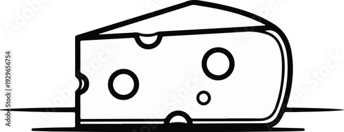 A stylized triangular wedge of Swiss cheese, depicted with holes