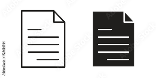 Document icons collection glyph and mixed vector Illustrations