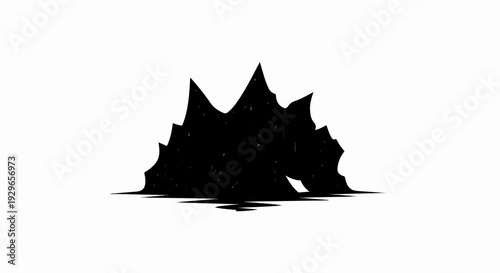 Jagged black silhouette of a cave entrance or opening