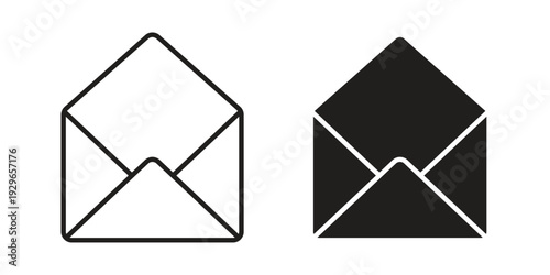 Envelope open icons collection glyph and mixed vector Illustrations