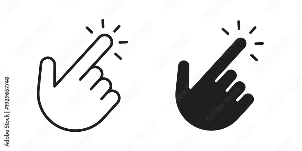 Fototapeta premium finger tap icons collection glyph and mixed vector Illustrations