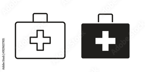 First aid kit icons collection glyph and mixed vector Illustrations