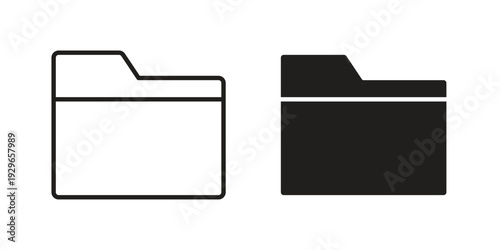 Folder icons collection glyph and mixed vector Illustrations