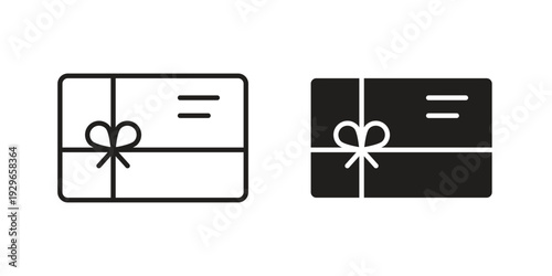 Gift voucher icons collection glyph and mixed vector Illustrations