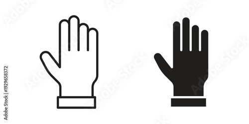 Glove icons collection glyph and mixed vector Illustrations