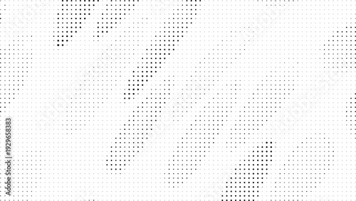 A black and white abstract background composed of numerous small dots creating a textured, pixelated effect isolated on transparent background, Vector, illustration