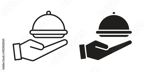 Hand holding tray icons collection glyph and mixed vector Illustrations