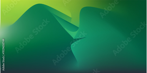 Abstract green gradient background with smooth blur and soft color transitions, modern minimal design for nature, technology, vector illustration