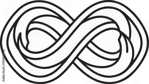 Intertwined loops form an endless, ribbon-like infinity symbol with graceful curves