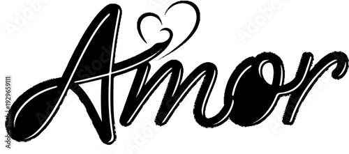 A cursive word with a heart symbol above