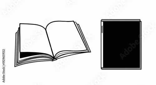 An open book lies to the left of a closed book