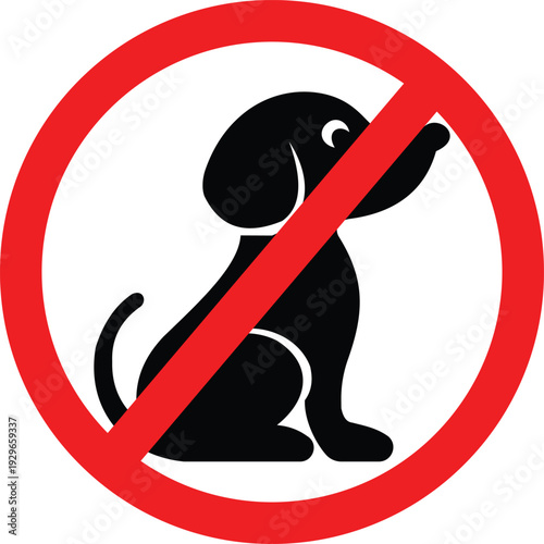 Animal Sign Icon, Dogs not allowed, Vector Icon.