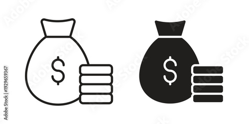 Income icons collection glyph and mixed vector Illustrations