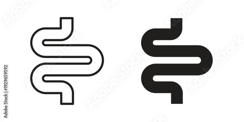 Intestines icons collection glyph and mixed vector Illustrations