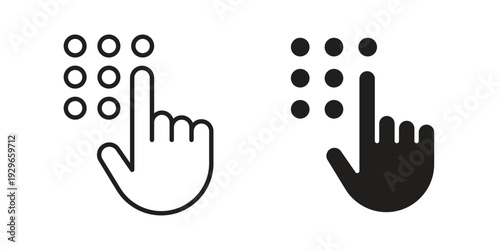 Keypad icons collection glyph and mixed vector Illustrations