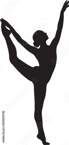 Elegant ballet dancer silhouette in graceful pose