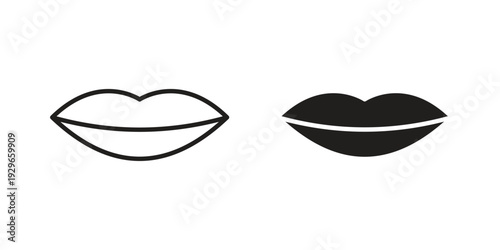 Lips icons collection glyph and mixed vector Illustrations