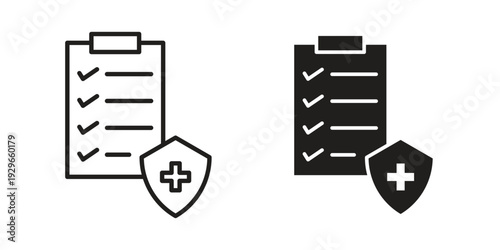 Medical insurance icons collection glyph and mixed vector Illustrations