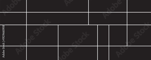 Mosaic collage pictures collection. Collage mood board grid template. Set of presentation backgrounds. Photo layout. Album Gallery banner vector illustration.eps,10