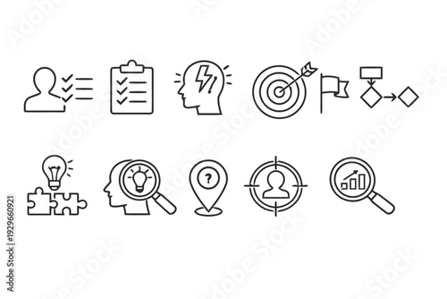 Business strategy and planning icons
